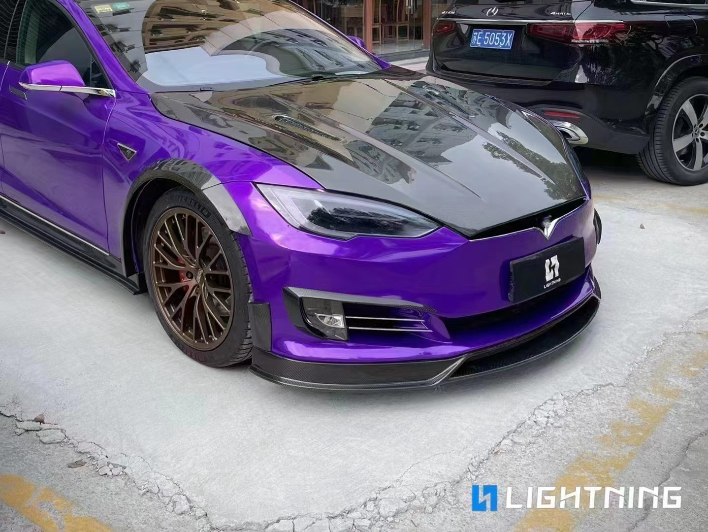 Model S Tesla Body Kit 2017 - 2019 Rear Bumper Spoiler Hood Engine