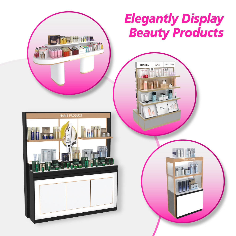 KLNS-R1 Versatile Display Spaces Skincare Display Cabinet with LED Strip Lights