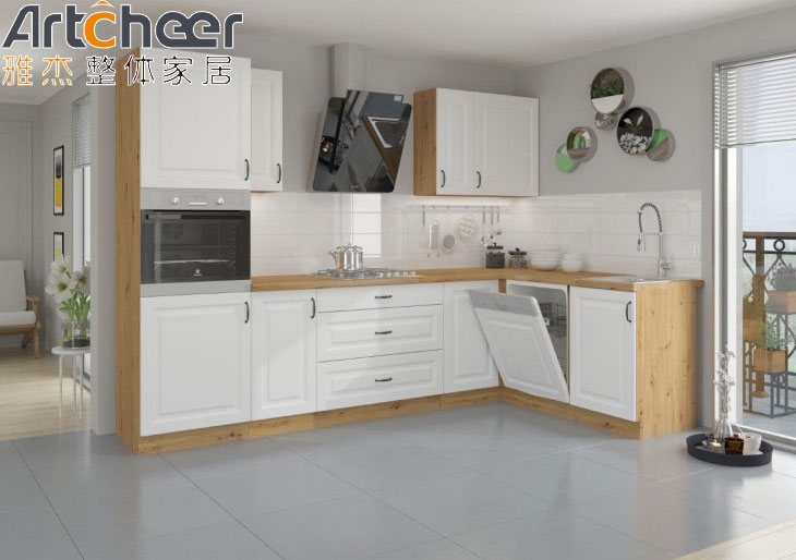 Modern Kitchen Cabinets and Artificial Stone Backsplash for Classic Design Countertops