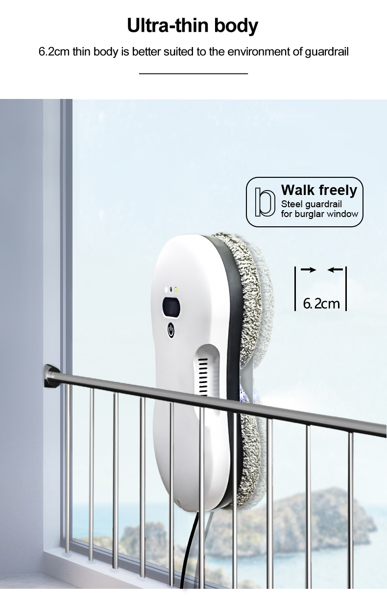 Clean Speed 3 Mins/m2 Huidi Smart Automatic Water Spray Window Cleaning Robot Vacuum