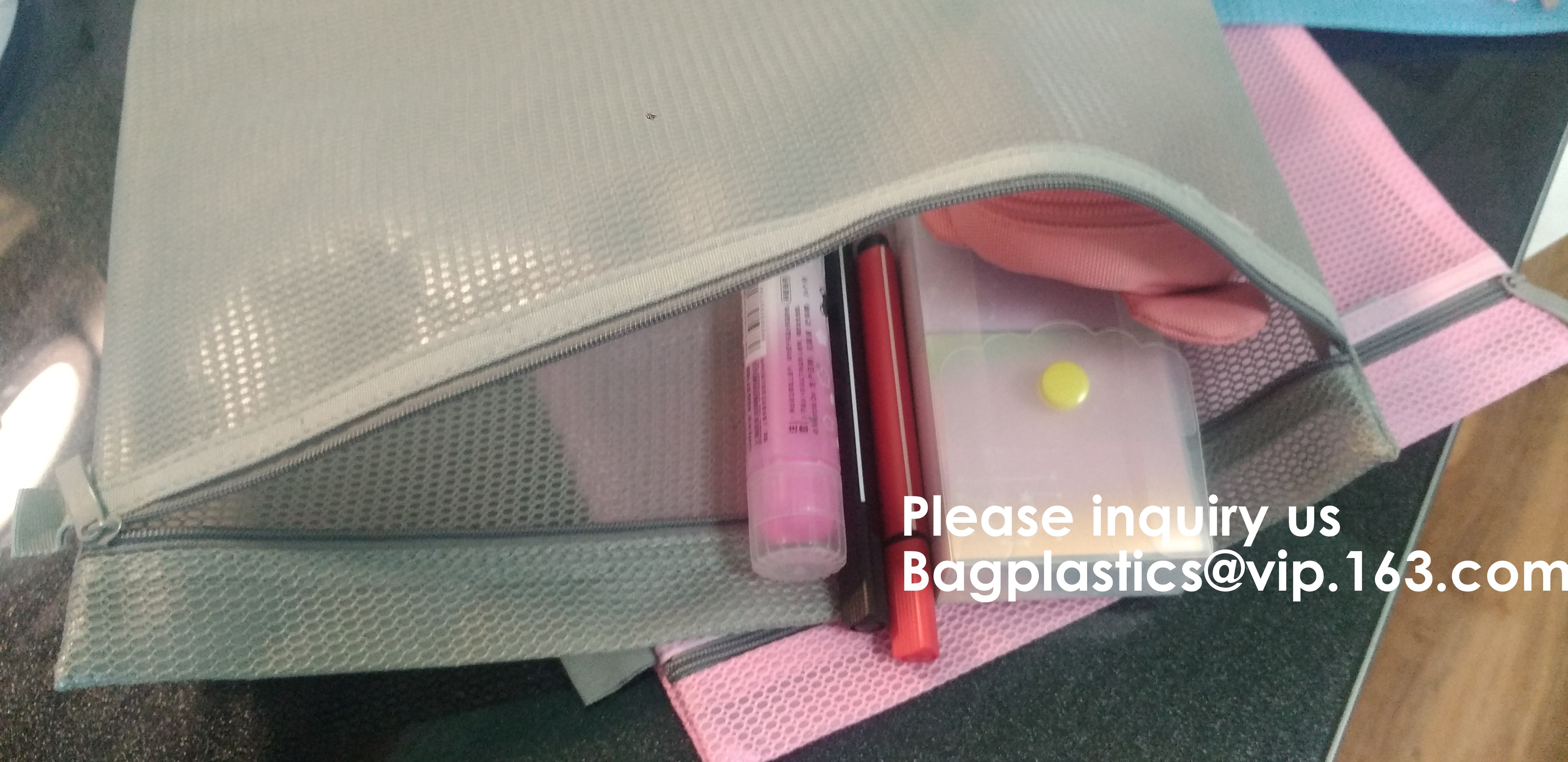 Resealable Clear Reclosable Stand Up Pouches Plastic Seal Zip Lock Bags Poly Bag,gridding document zip bag with metal ho