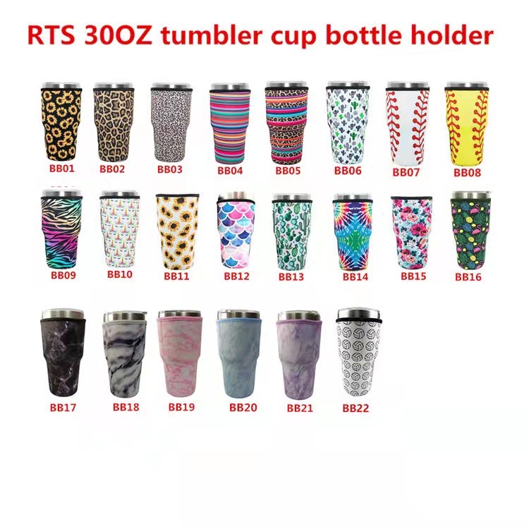 30OZ Tumbler Cup Holder Insulated Silicone RTS Solid Neoprene Cup Sleeves