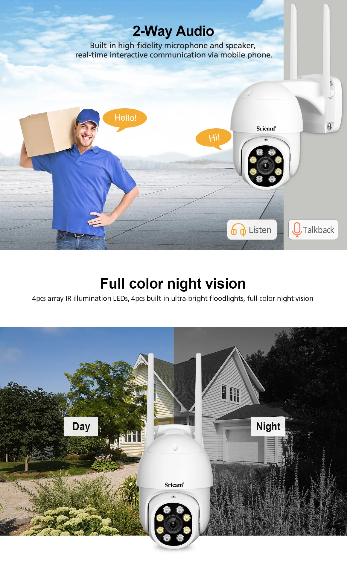 P2P PTZ Wire-Free Security Camera Ip Wifi PC Camera Waterproof Outdoor Cctv System
