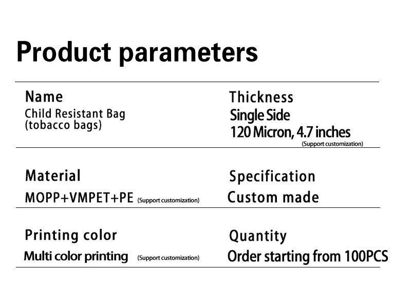 Weed Mylar Bag Food Storage Child Safety-Oriented 15x20cm Tamper-Proof