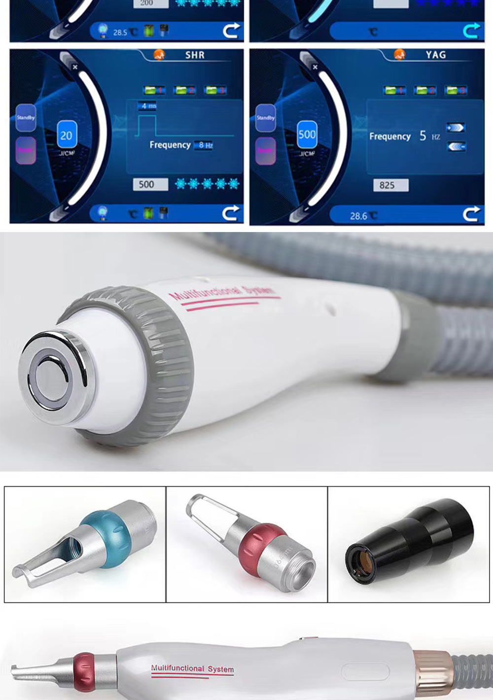 1064 Nm Picosecond Laser Tattoo Removal Machine 3 In 1 Ipl Rf Handle