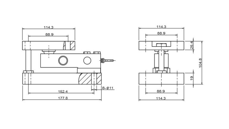 Batching 3t Load Cell Weight Sensor , 0.5t Load Cell Weighing Scale
