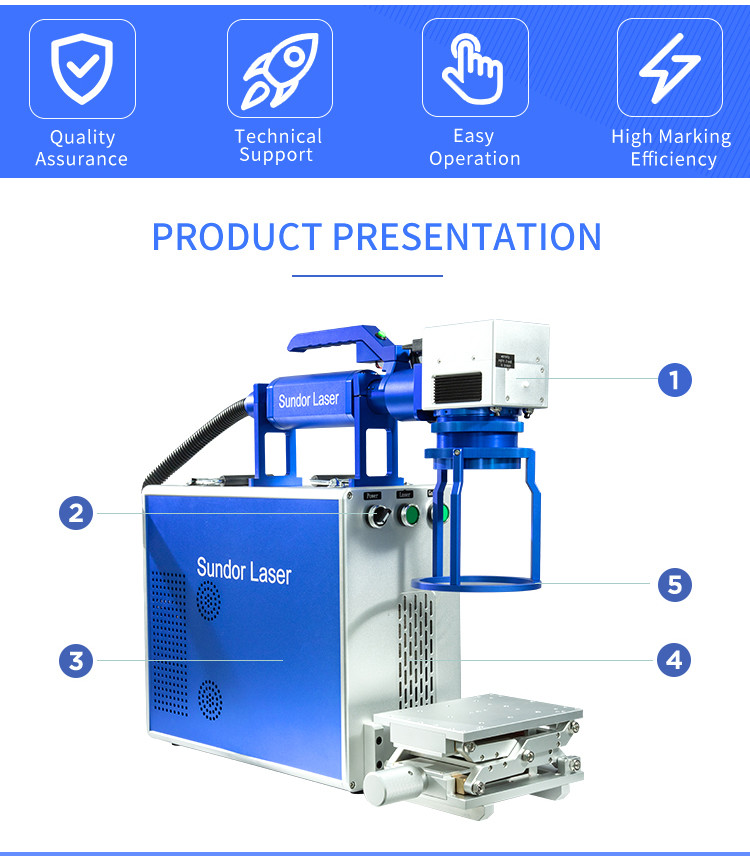 Mini Fiber Laser Marking Machine Steel Black Anodized Aluminium Fiber Laser Engraver