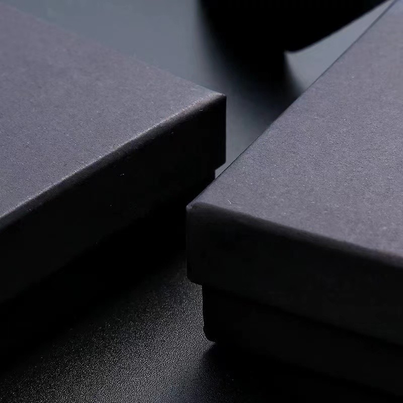 Black Paper Jewellery Packaging Jewelry Box For Earrings And Necklaces