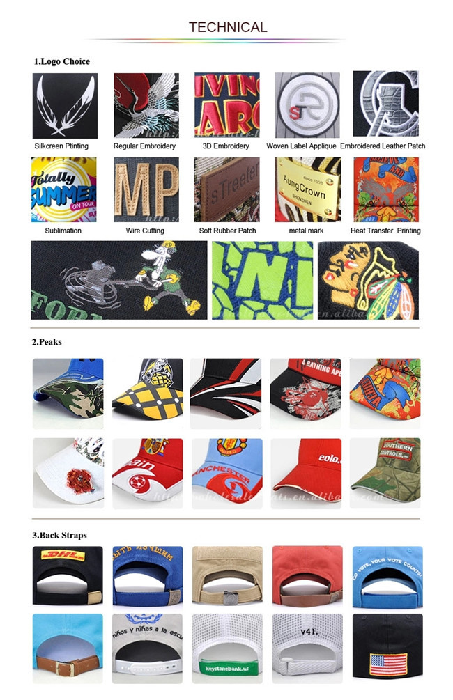 Personalized Advertising Printed Baseball Caps 100% Polyester