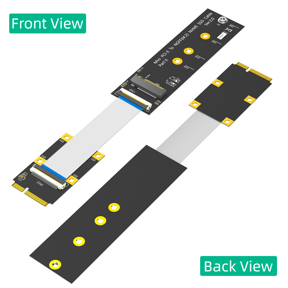 NGFF (M.2) Key M NVME SSD to Mini PCI-e Adapter with FFC Cable