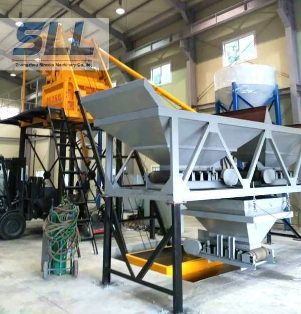 HZS25 Concrete Batching Plant Equipment Compact Structure Space Saving