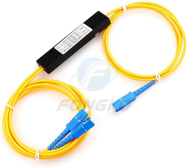 Quality 1*2 Fiber Optic Coupler double wavelength 1310 1550nm  1*2 Fbt Fiber Optic Splitter Fiber Optic Fbt Splitter Abs BOX for sale