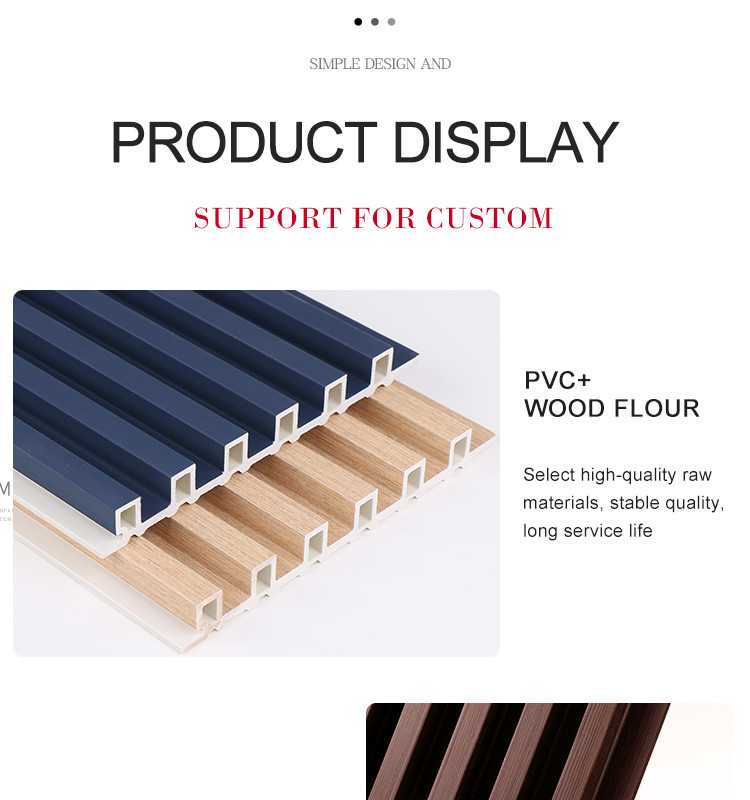 Anti Corrosion 3D Wood Plastic Fluted Wall Panel Grille