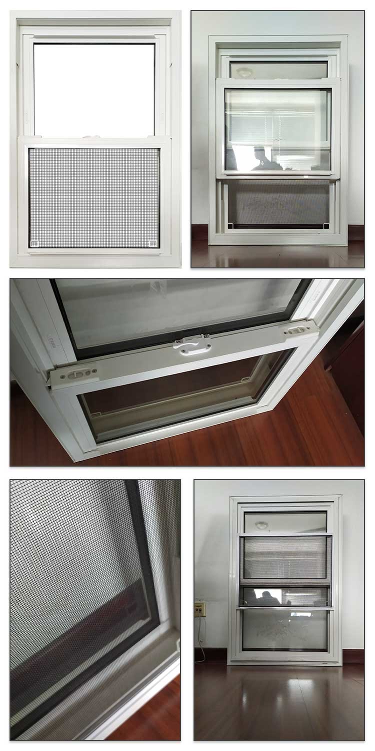 Modern Double Hung Vinyl Windows Lifting Ventilation Vertical Sliding Vinyl Windows