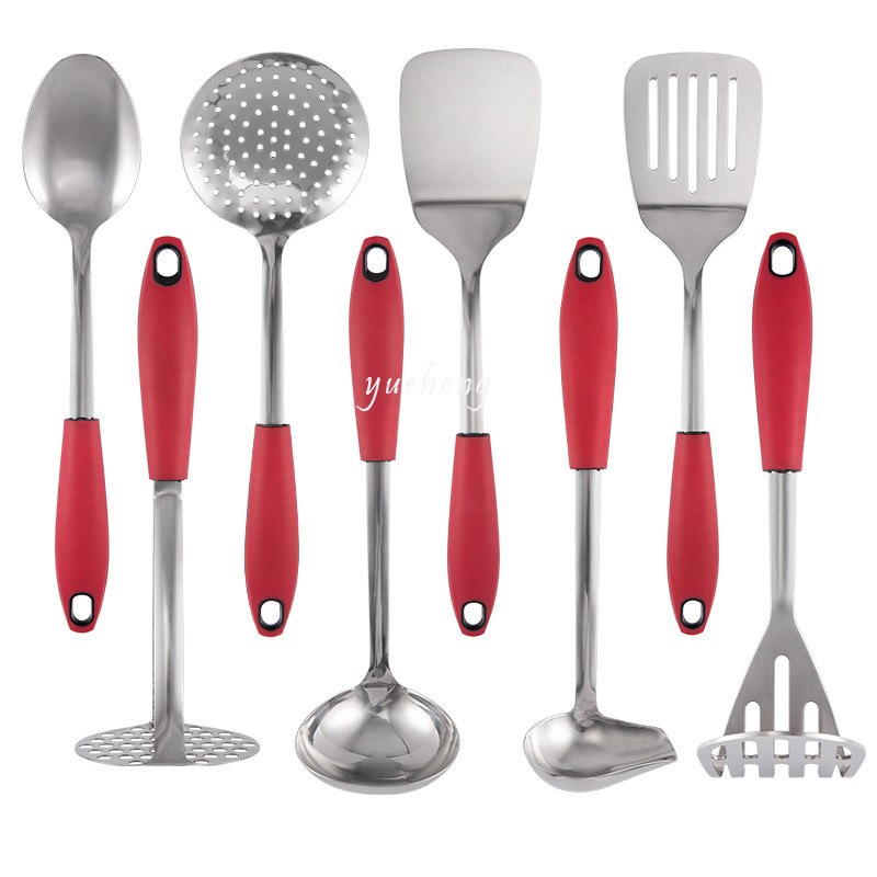 OEM Customized Cooking Tools Stainless Steel with PP+ TRP Handle Color Cookware kitchen Utensil set