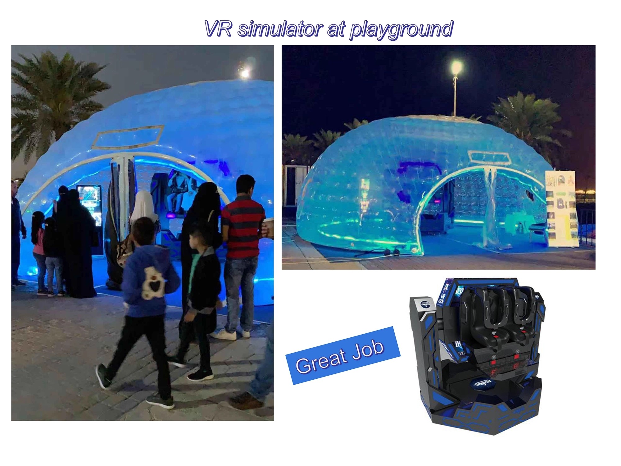 2 Seats 9D Virtual Reality Simulator Iron Warrior All - Axis Rotation 9D Roller Coaster