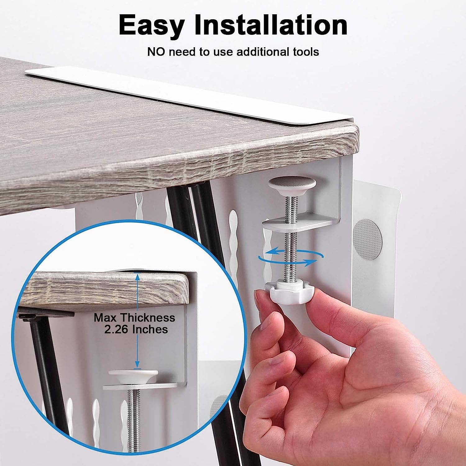 Desk Side Storage Hanging Desk Organizer White Document Shelf for Office and Home