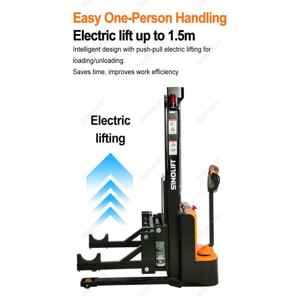 Sinolift CDD10-LS700 walkie fully electric lithium cell dual-arm reel stacker | roll handling