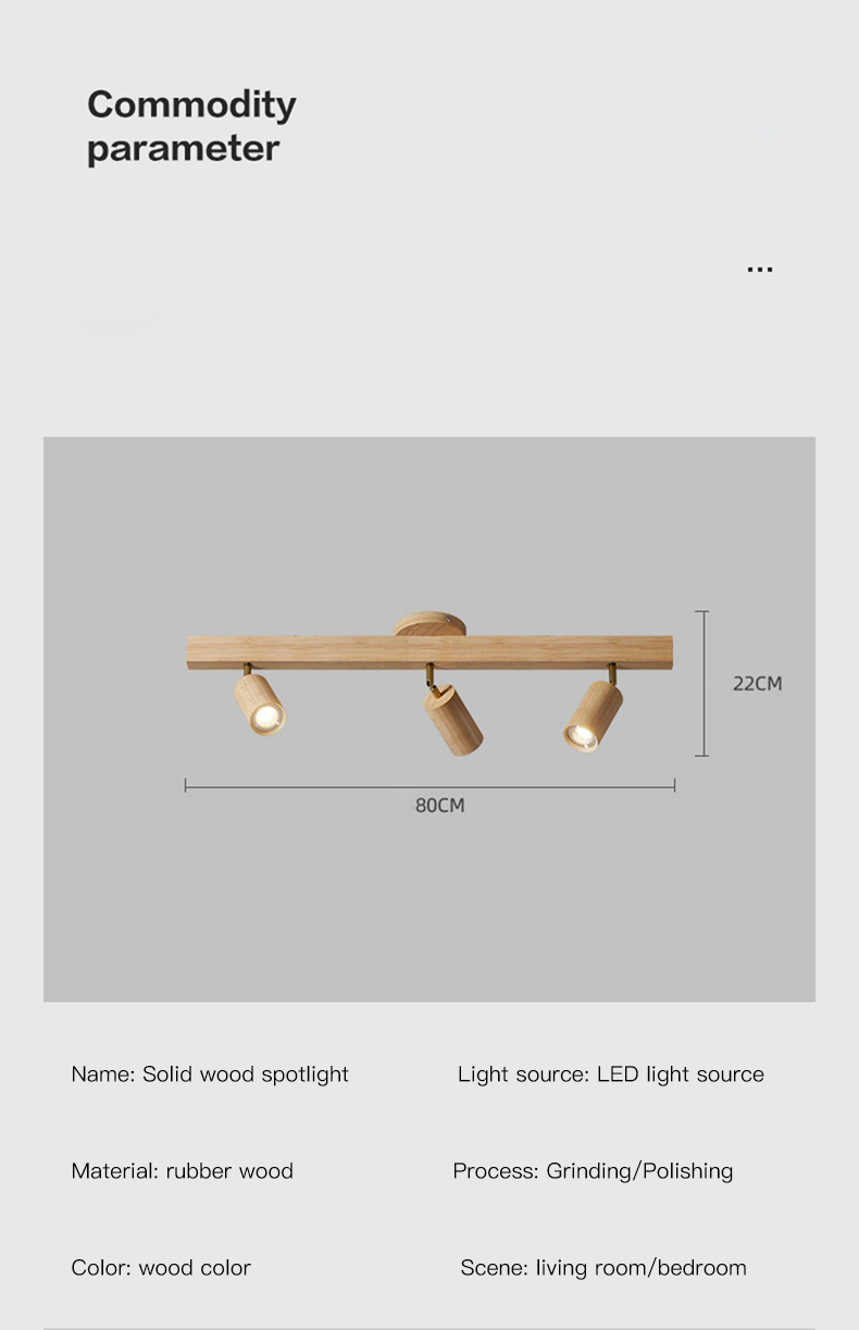 Wood Led Ceiling Lamp With Spot Lights For Living Room Bedroom Corridor Home track lighting(WH-WA-46)