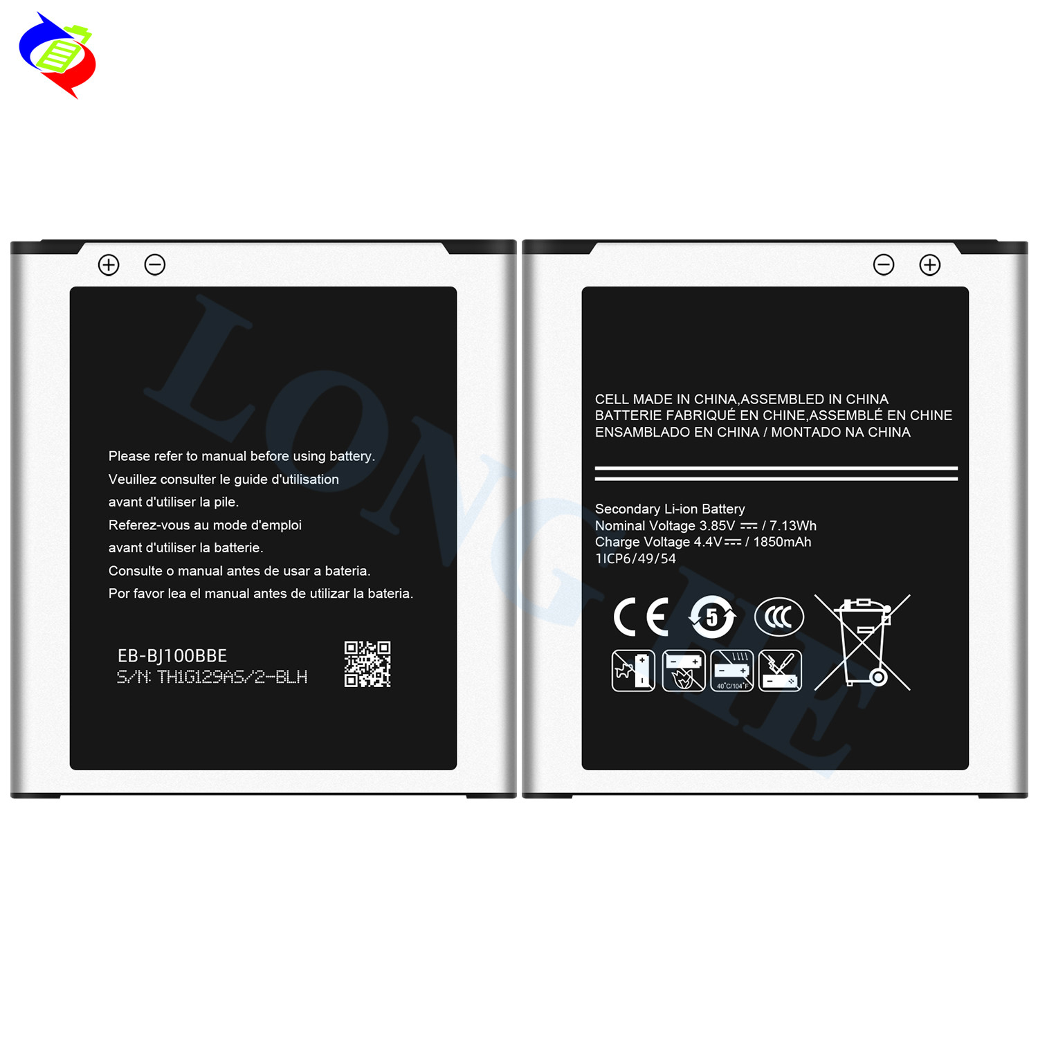 EB-BJ100BBE Mobile Phone Battery for Samsung Galaxy J1 1850mAh