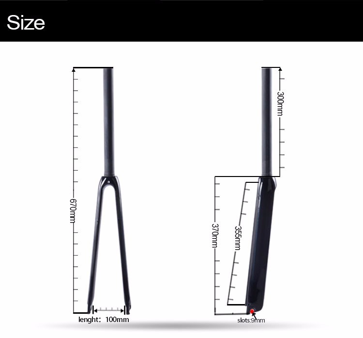 Straight Tube Racing Carbon Road Bike Fork 700C V Brake Carbon Aero Fork