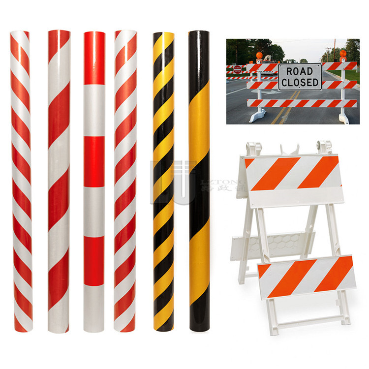 Collision Prevention Warning Tape Diagonal Reflective Film Warning Tape Parking Lots Pavement Traffic Marking Reflective Film