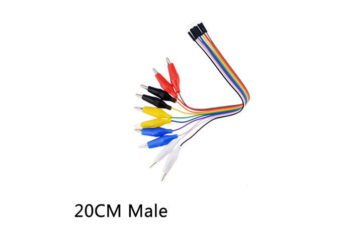 DIY Connection Test Lead 20cm 10pin Jumper Wire Male With Alligator Clips