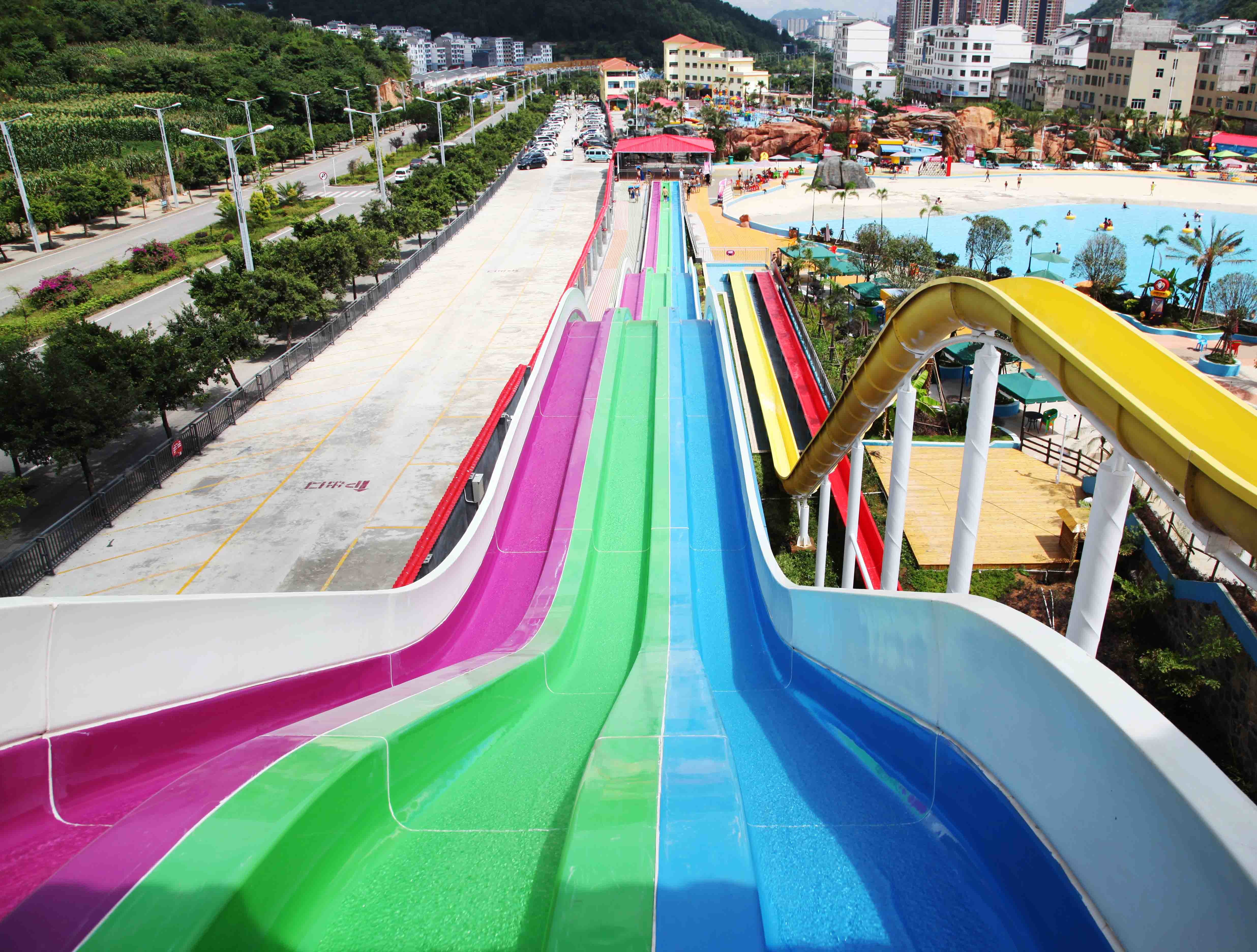 High Speed Slide / Adult Fiberglass Water Slides for Adventure Waterpark