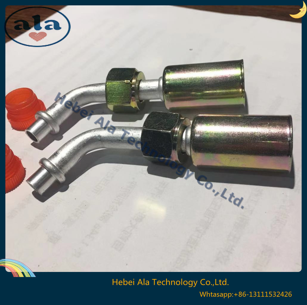 Female O-Ring fittings Aluminium joint with iron cap Connectors auto air conditioning hose ends ACO-ring female fittings