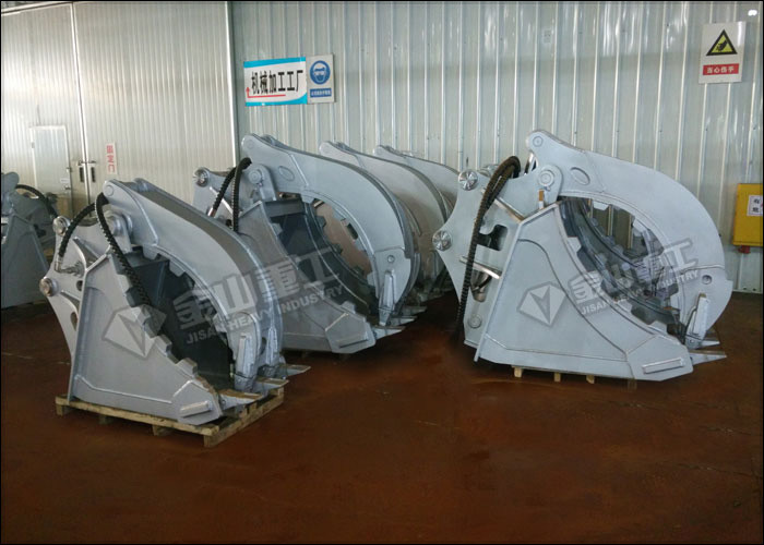 Durable Excavator Grab Bucket Hyundai R210 Great Clamping Force Hydraulic Power