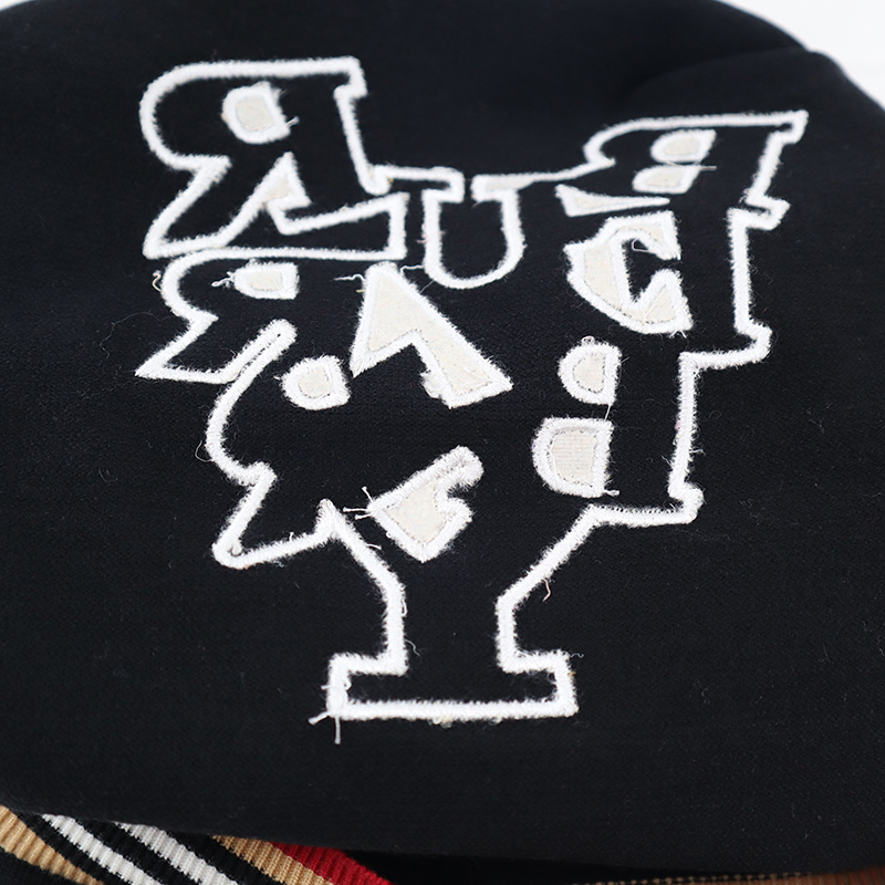 Long sleeve Patch Design Winter Cotton Jersey stitch strip ribbed Pullover Kid Children Knitted sweater