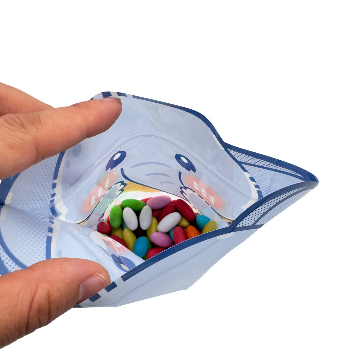 Custom Printed Elephant Shape Die-Cut Stand Up Pouches with Zip Lock and Clear Window for Kids Snacks, Candy Packaging