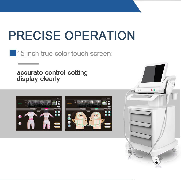 Ultrasonic 5 Cartridges 15 Inch Face Lift Skin Tighten HIFU Machine