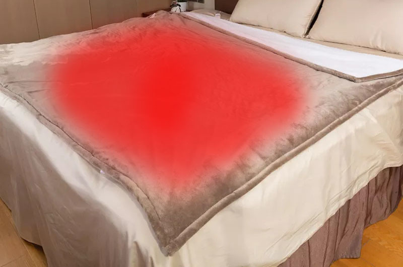 Far Infrared Washable Electric Heated Blanket 45degree Temperature SHEERFOND