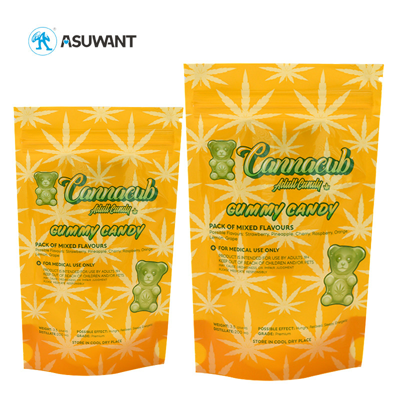 Custom Logo Stand Up Cookies Food Packaging Pouches With Zipper