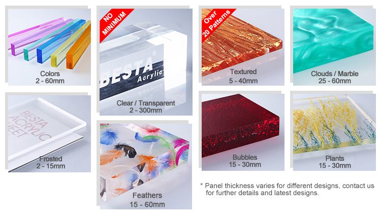 Pmma 12mm 16mm 18mm Decorative Acrylic Sheets High Light Transmission