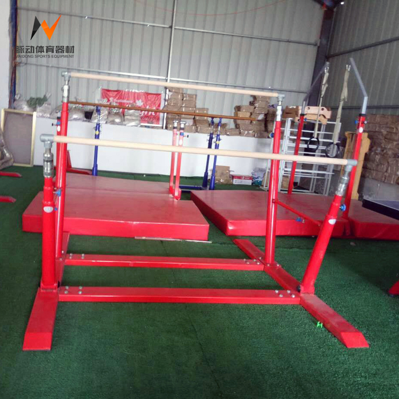 Foldable Uneven Bars and Mat for Children's Gymnastics in the Gym