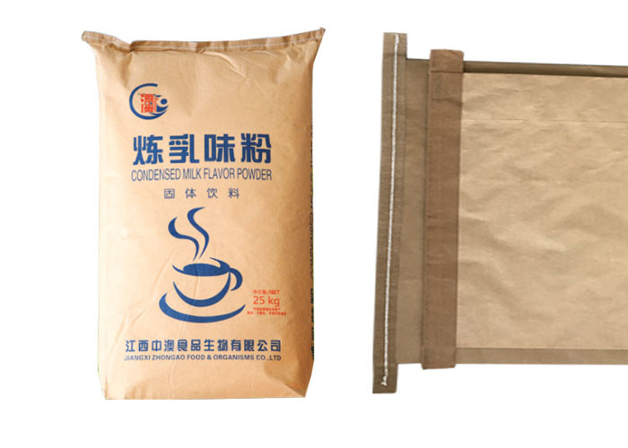 White Brown Kraft Paper Packaging Bags Full Cream Milk Powder Multi Wall