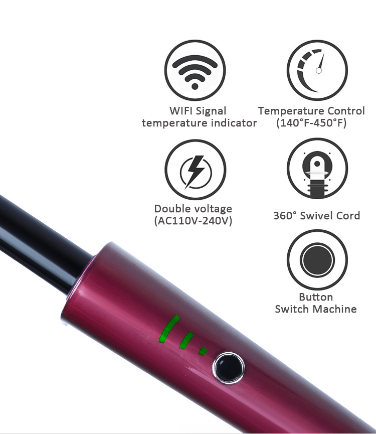 60S fast heat up Ceramic Hair Curler , CE Ceramic Coated Curling Iron