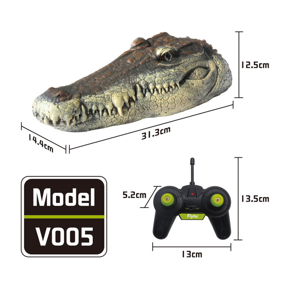 2.4ghz Remote Control RC Boat Simulation RC Crocodile Head Army Color