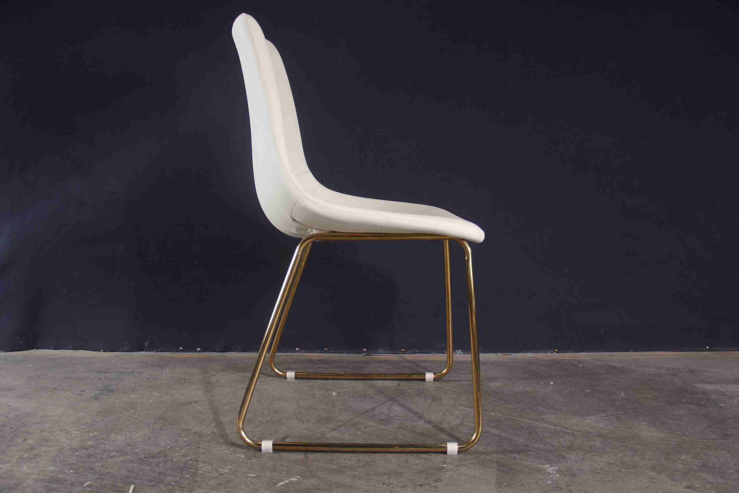 White Leather Simple Thin Elegant Modern Dining Chairs For Home Restaurant