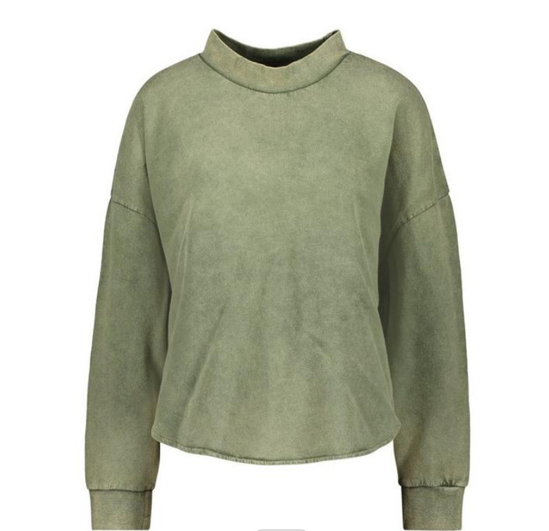 Drop Shoulder Slogan Embroidery Sweatshirt Blank Camo 100% Cotton Womens Oversized Sweatshirt