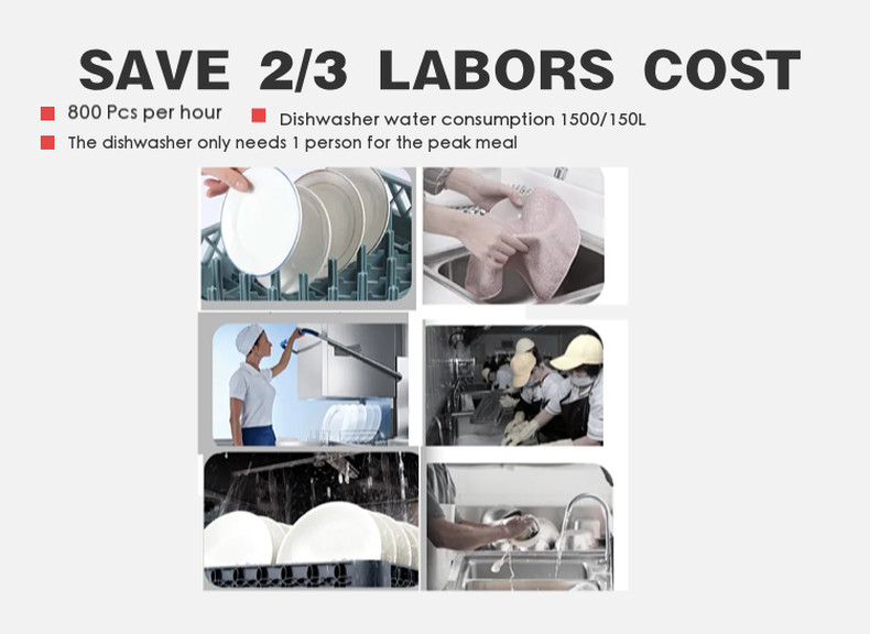 Freestanding Automatic Dishwasher Machine Restaurant Hood Type