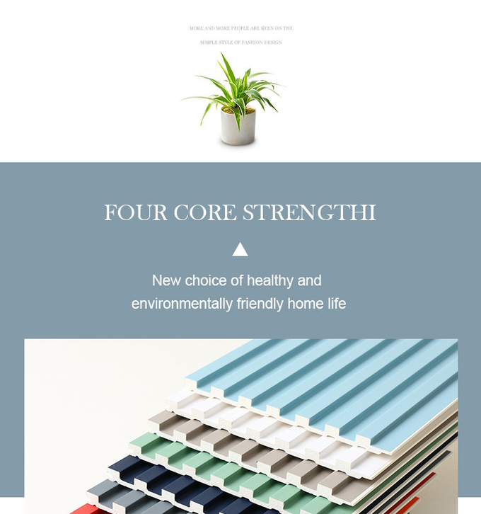 8.5mm Wood Plastic Grille WPC Fluted Wall Panel No Paint Waterproof