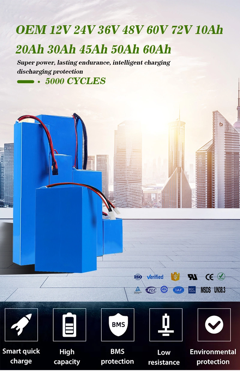 Customizable 12V Lithium Battery Packs 48V, Li Ion Batteries 72V 20ah 30ah 40ah