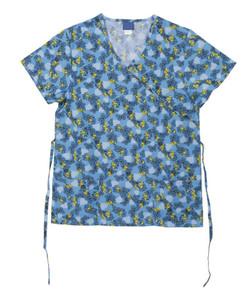 155 GSM Print Short Sleeve Women Rolled Collar Print Medical Uniform Antimicrobi