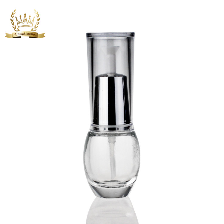 Eco Friendly Silver Cosmetic Lotion Packaging Glass Bottle Mist Spray Bottle F093