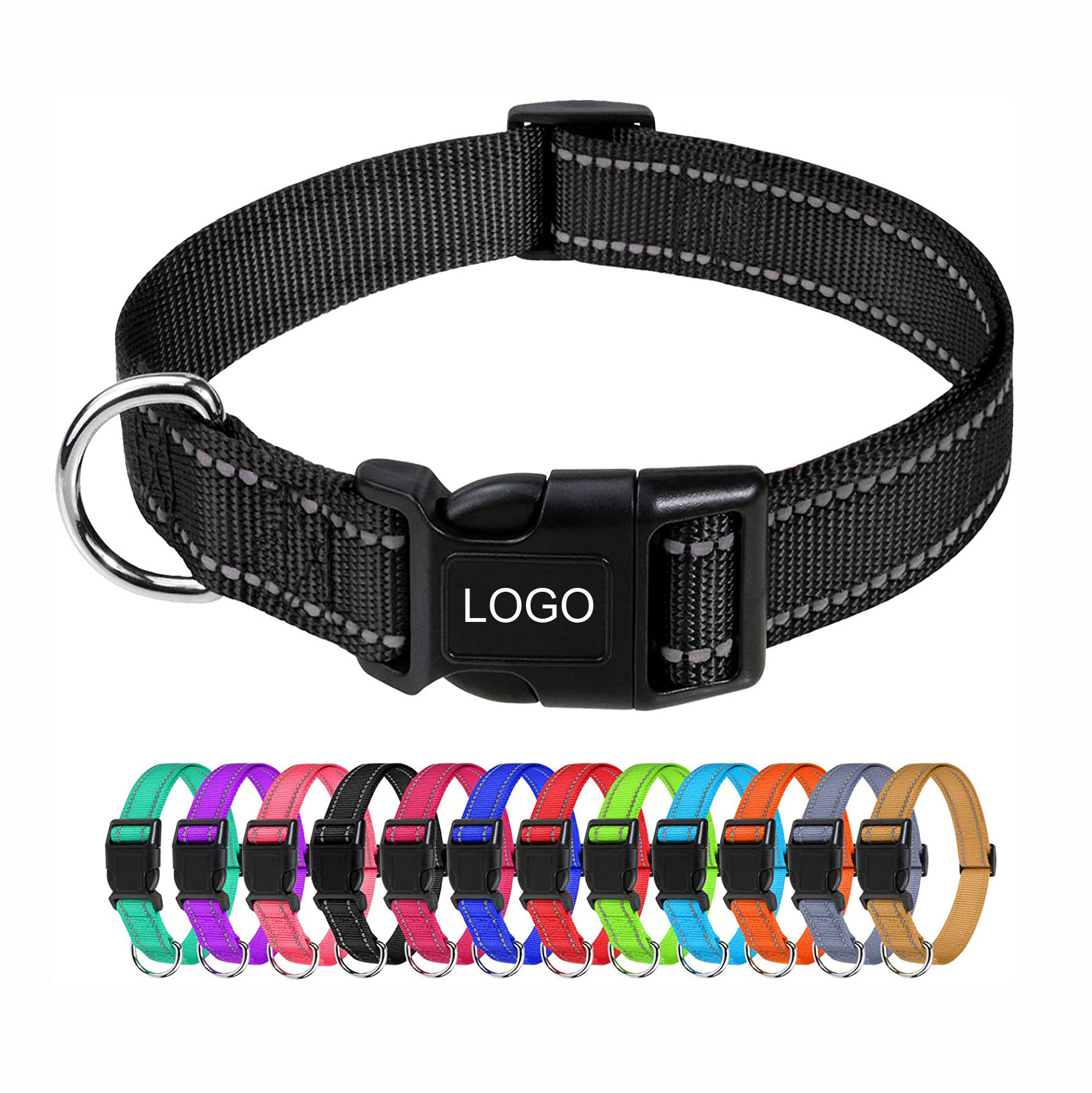 Custom Luxury Logo Dog Harness Lead Set Green Retractable Dog Leash