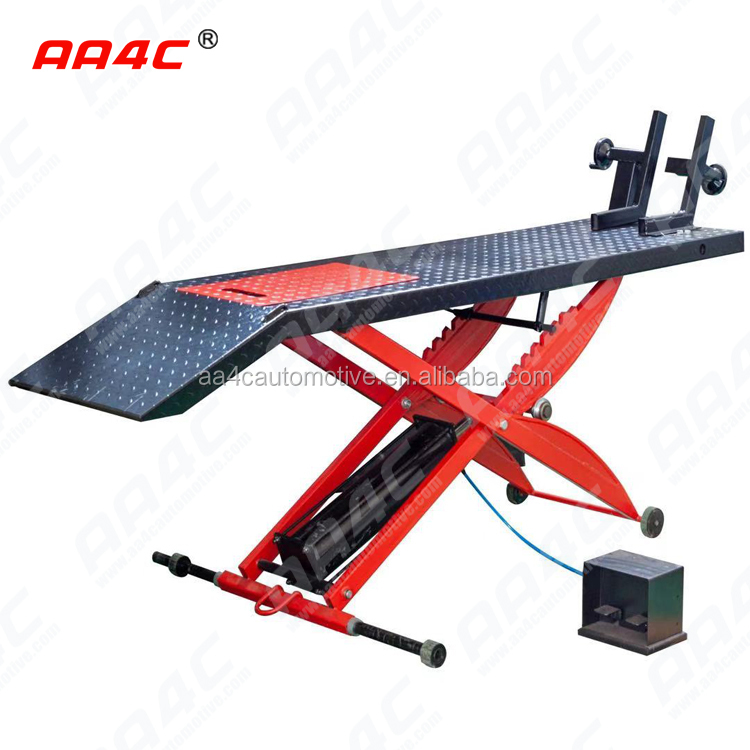 AA4C 450kg  1000lb Air Operated 48" Width ATV Motorcycle Lift Table with Side Extensions  Motorcycle ATV Lift Jack Hoist Stand