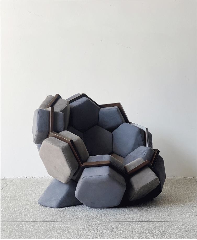 New Designer Creative Molecular Ball Sofa Chair With Velvet Fabric